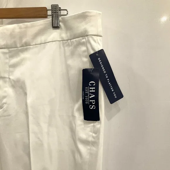 CHAPS Ladies Size 16 White Slim Fit Capri Pants – NEW - Picture 7 of 10